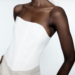 Zara embroidered corset top